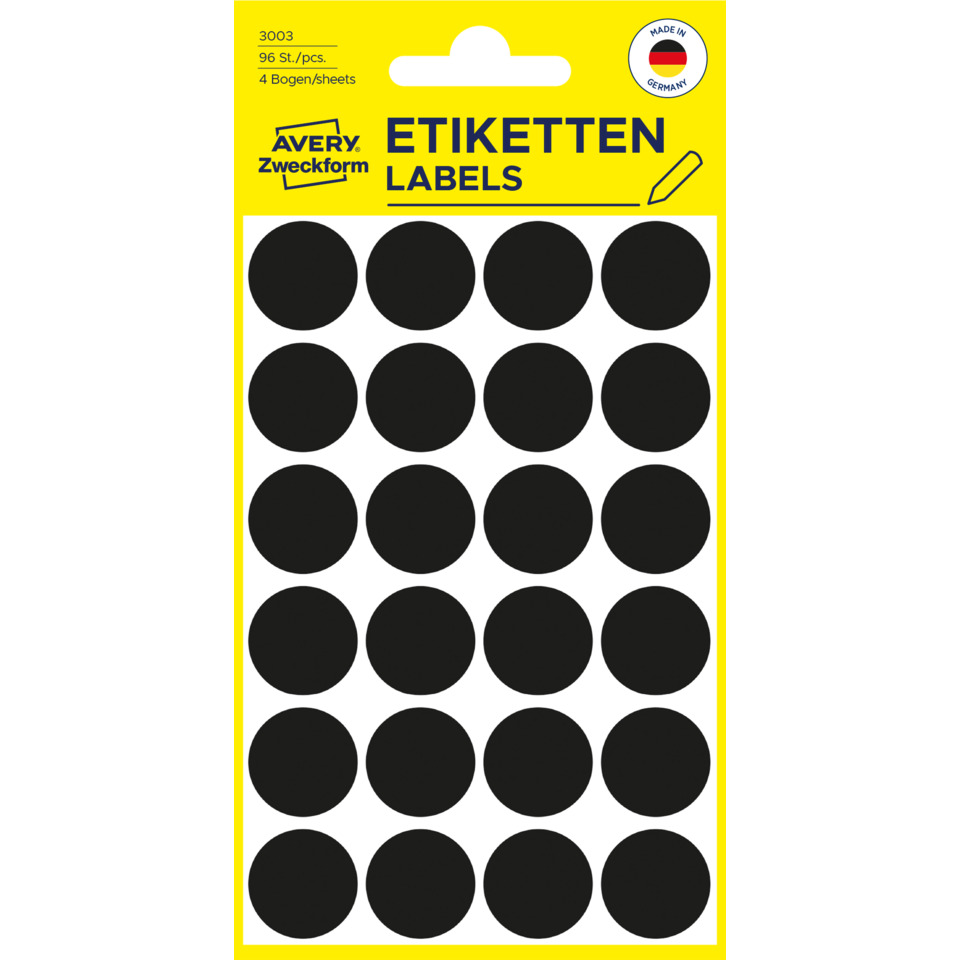 Etiketten, Aufkleber, Klebepunkt, Runde Punkte, Schwarz