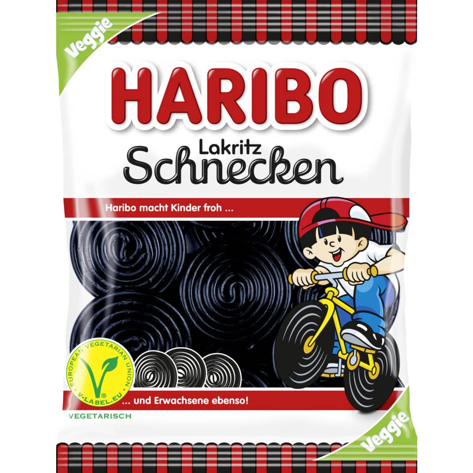 Haribo, Lakritz, Schnecken, Schneckenform, Vegi