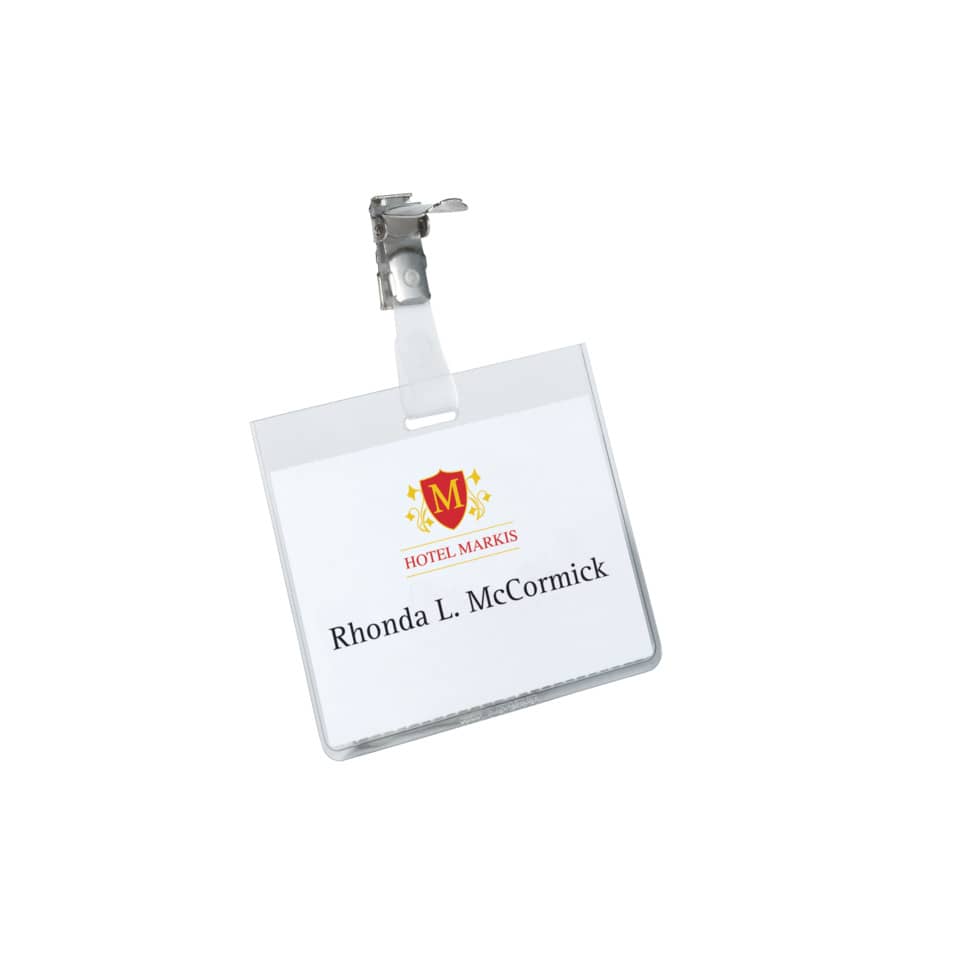 Namensschild, AusweisschId, Hotelabzeichen, Identifikationsschild, Klarer Kunststoff