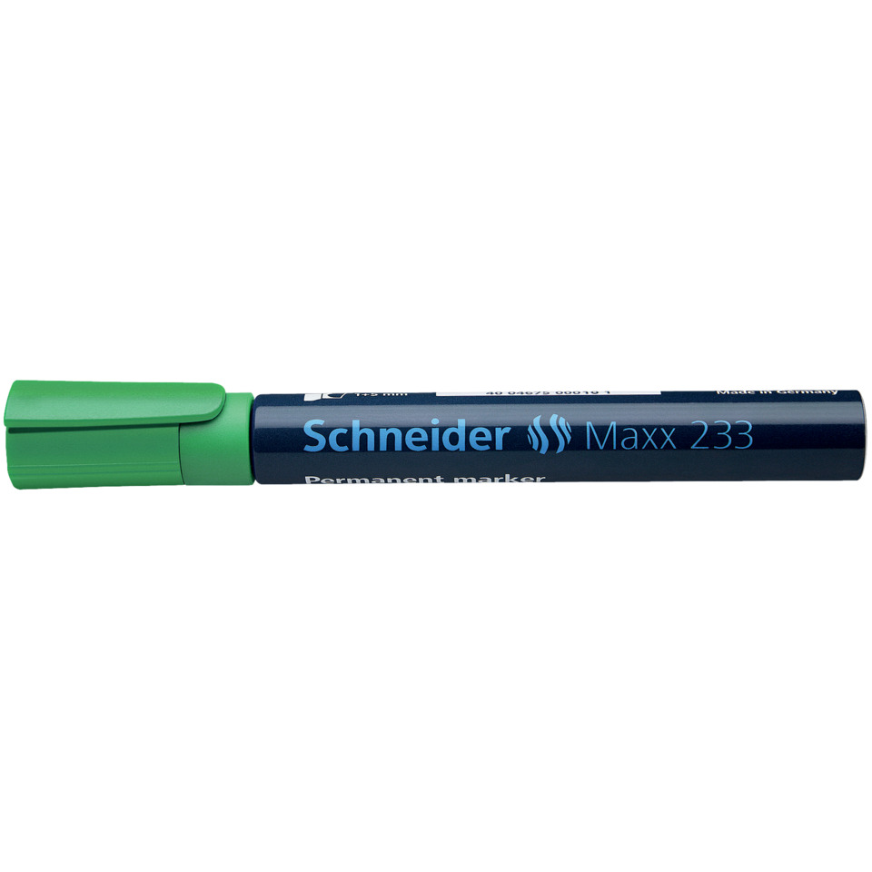 Permanentmarker, Marker, Blue ink, Chisel tip, Schneider Maxx 233