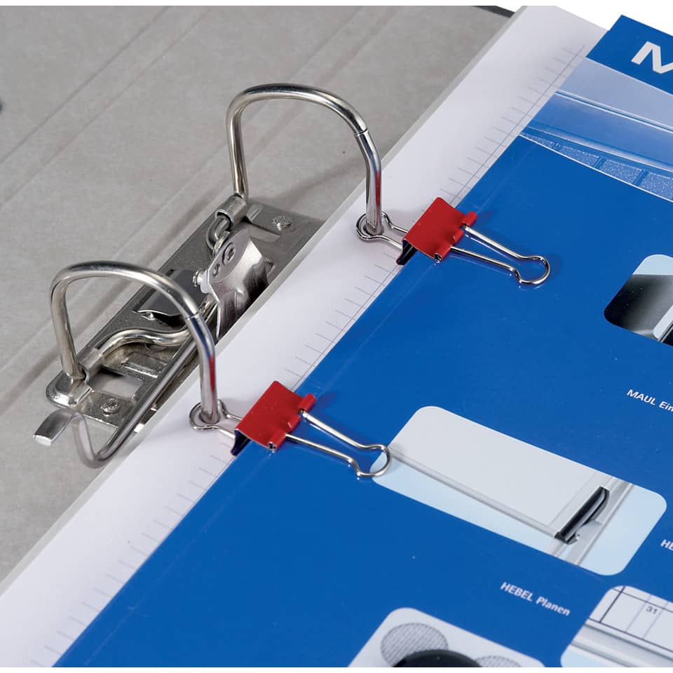 Ordner,  Ringbinder, Metallringe, Klemmbindung, Locherlose Binder