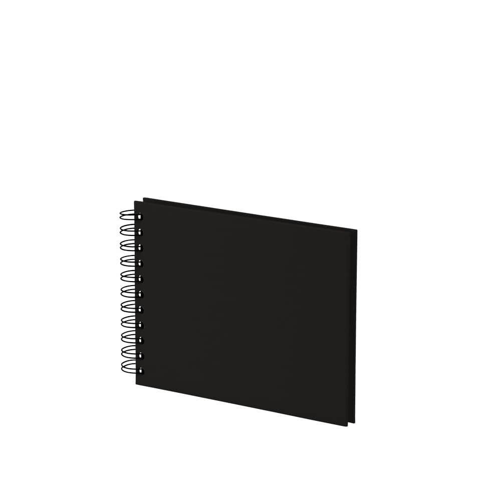 notebook, spiral-bound, black, Vorderansicht, Spiraldraht