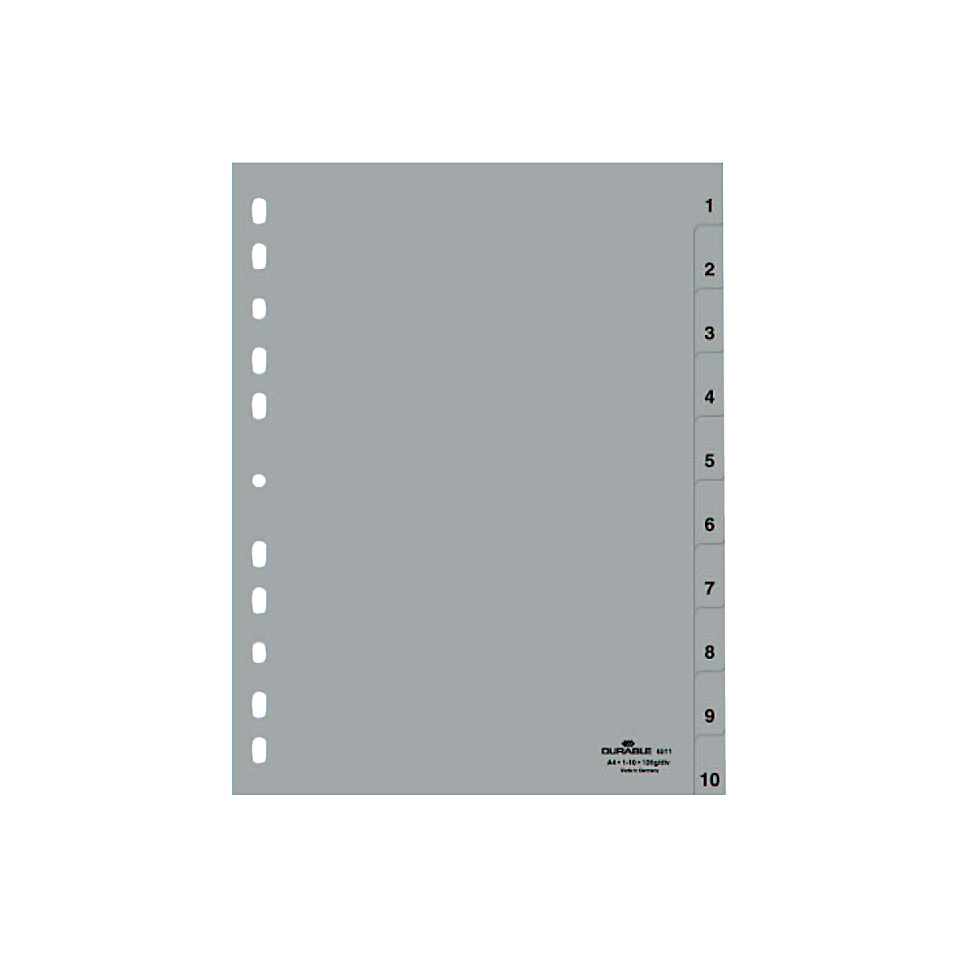 3-ring binder, Lochasung, Blattumschlag, Grau, Durable Marke