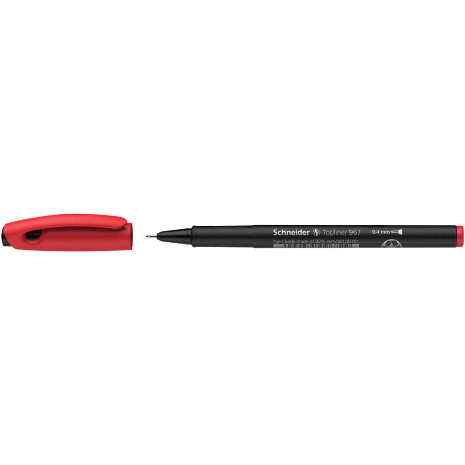 Schreiberfeder, Kugelschreiber, Schwarz, Rot, 0,4 mm