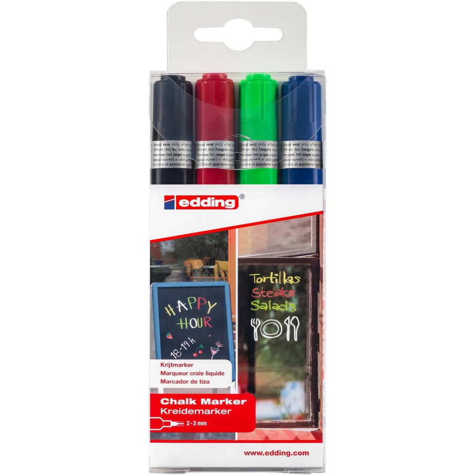 Kreidemarker, Kreidemarker, 2-3 mm, Edding, Kreidemarker-Set