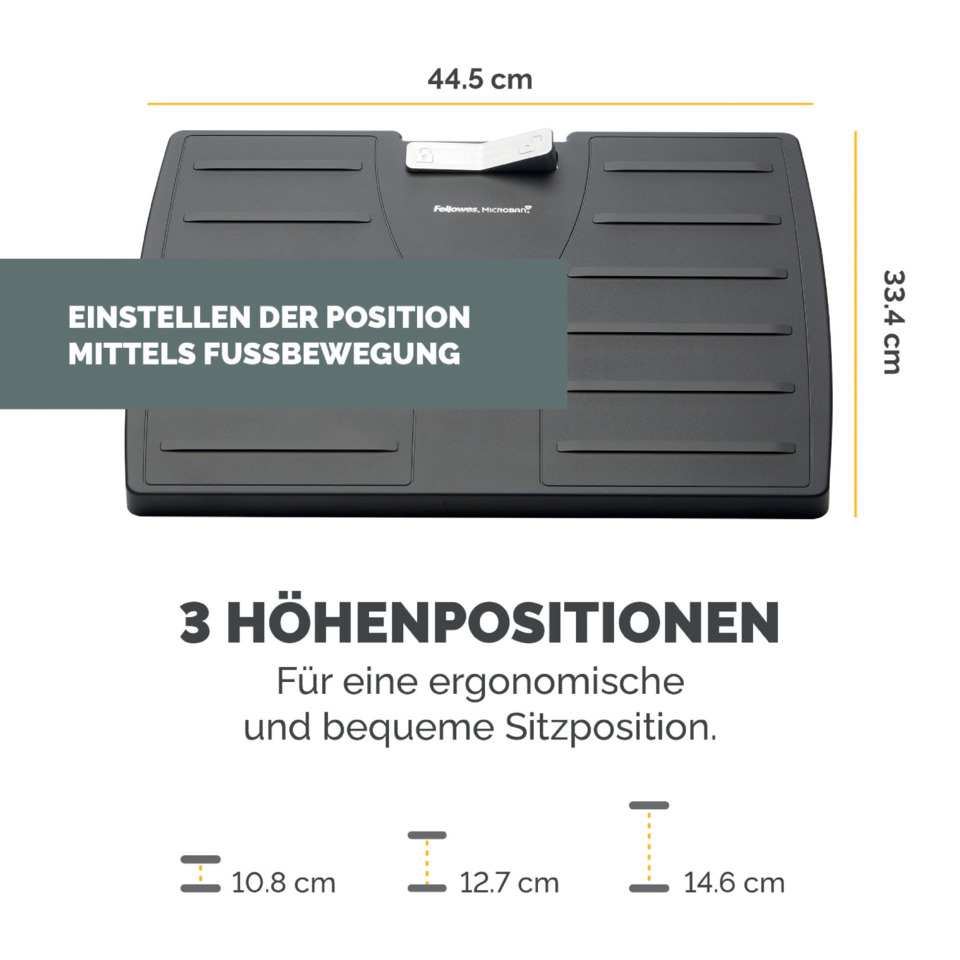 fußpedal, ergonomie, 3-höhen, plattenbasis, maßangaben
