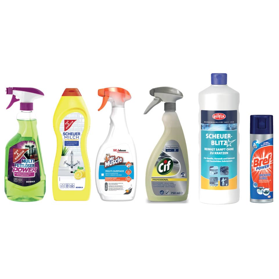 Reinigungsmittel, Kraftreiniger, Sprühflasche, Hausmittel, Küchenreiniger