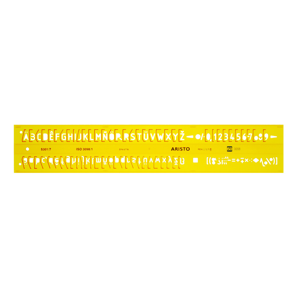Linealur, gelbe Lineal, Messwerkzeug, Zentimetermarken, ARISTO
