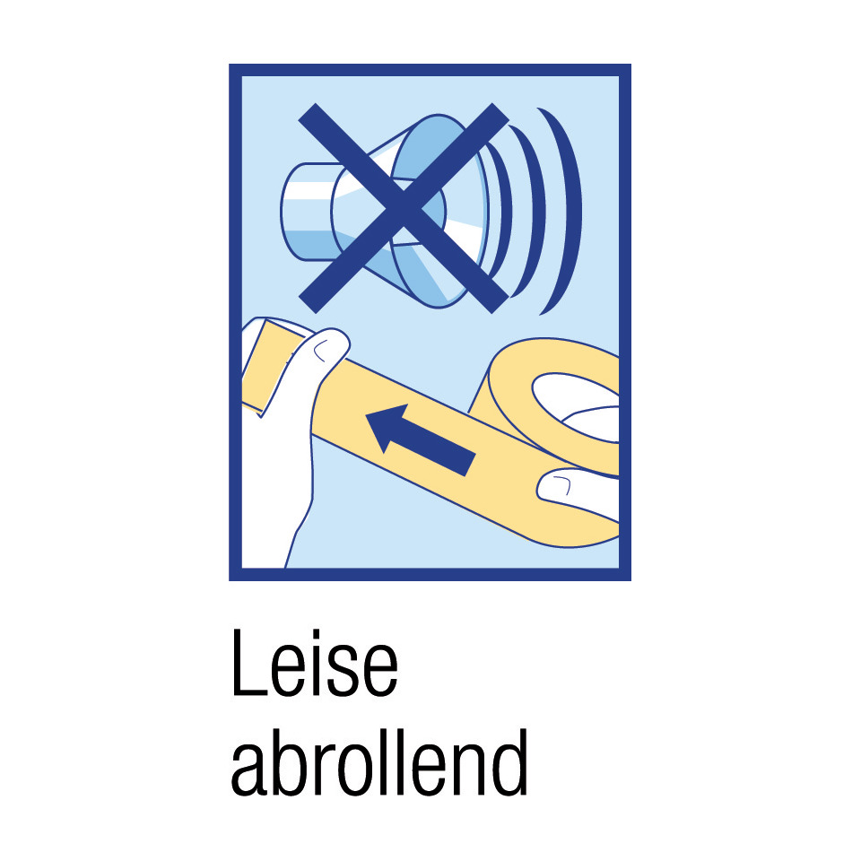 Leise abrollend, Bandage/Verpackung, Rollband, Gummiband, Transparente Rolle