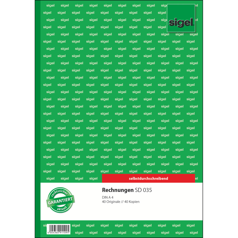 Notizblock, selbstschreibend, Rechnungen SD 035, DIN A4, Kartenlayout?