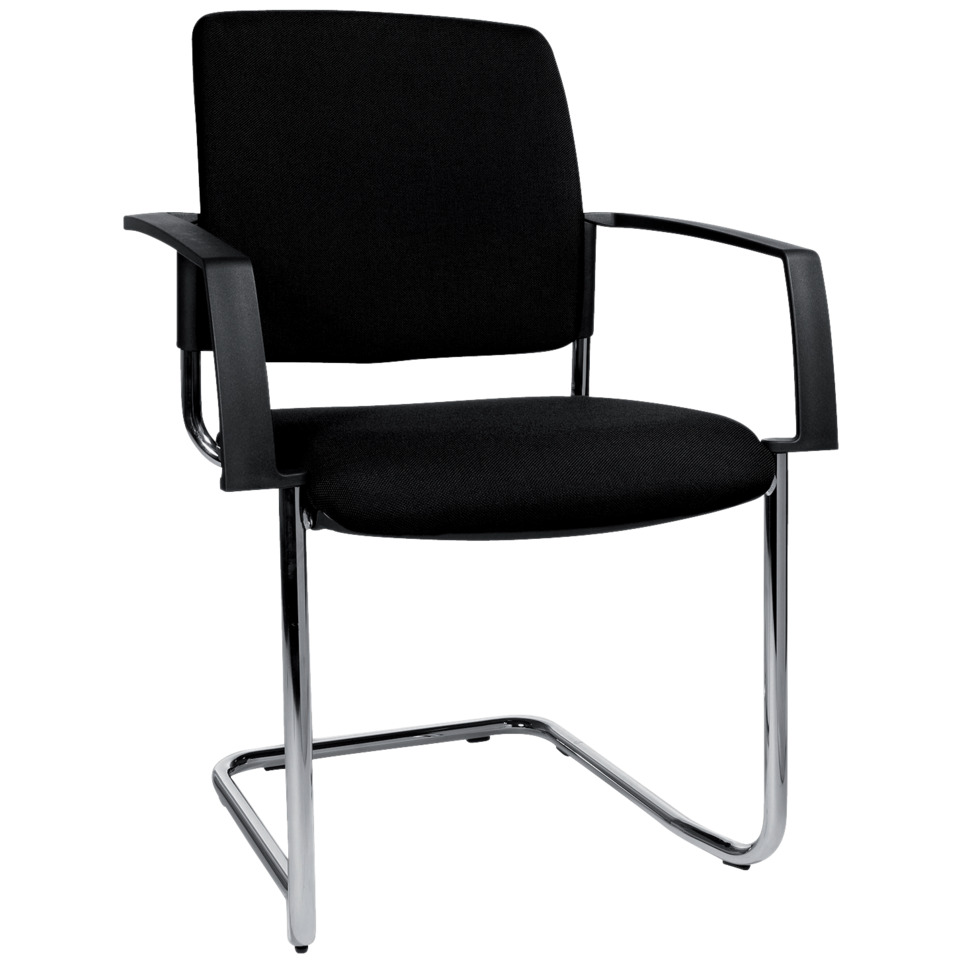 Stuhl, Bürostuhl, Schwarz, Stapelstuhl, Beinloser Rahmen
