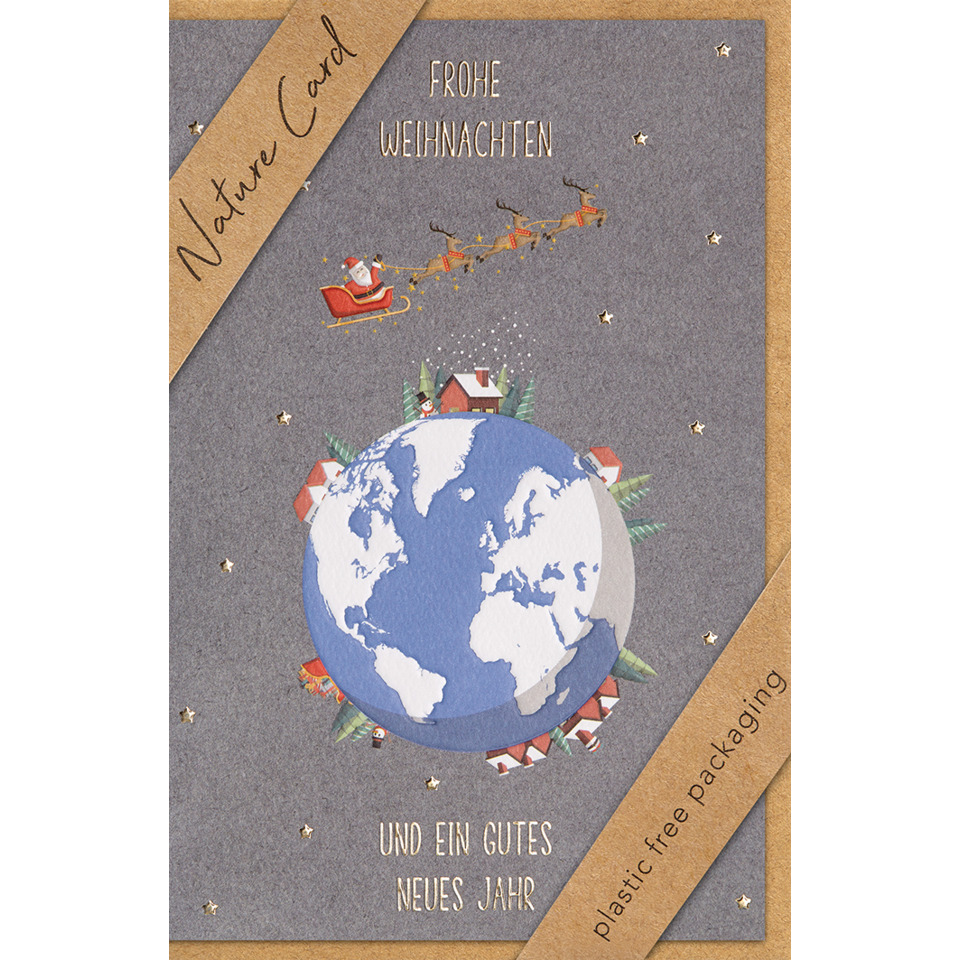Weihnachtskarte, Erde, Globus, Weltkugel, Geschenk