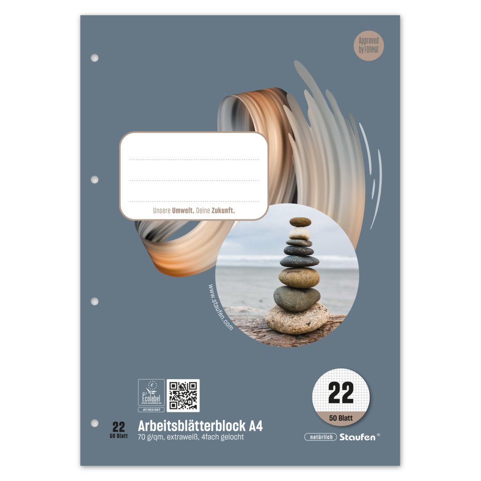 A4 notizblock, Arbeitsblätterblock, Papierblock, Rundbild, Stein-Pyramide
