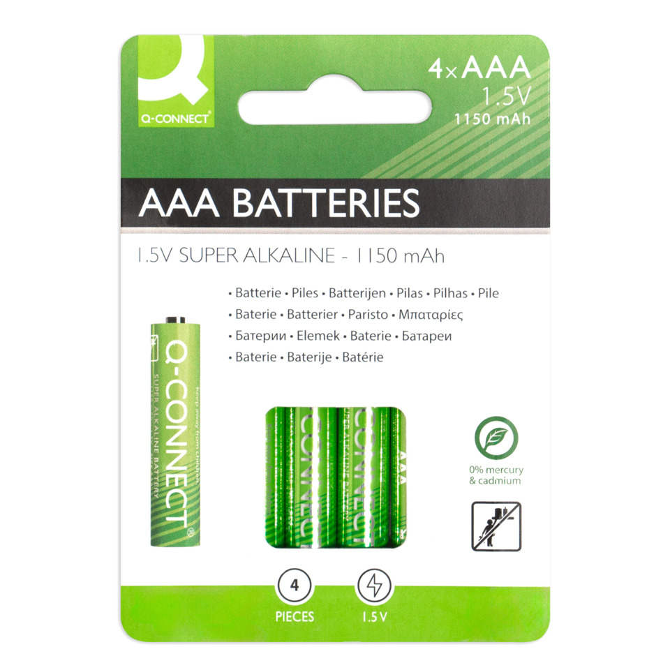 AAA Batterien, Alkalische, 1,5V, 1150 mAh, 4er Pack