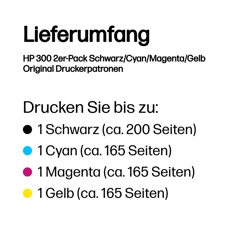 Druckerpatronen, Schwarz, Cyan, Magenta, Gelb