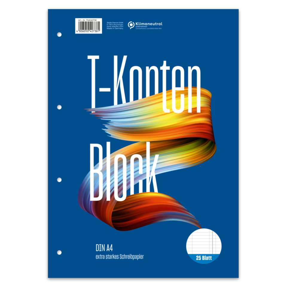Kopierpapier, DIN A4, Notizpapier, Blaues Cover, 25 Blatt