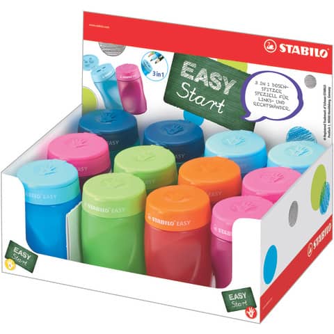 Dosenspitzer EASYsharpener, 3-fach, L+R, im Display sortiert STABILO 4500/12-1
