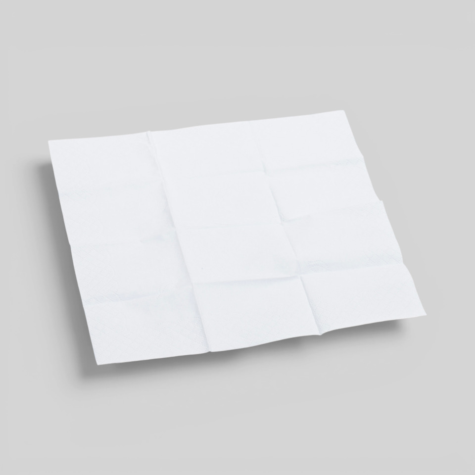 Papierserviette, Weiß, Quadratisch, Geprägt