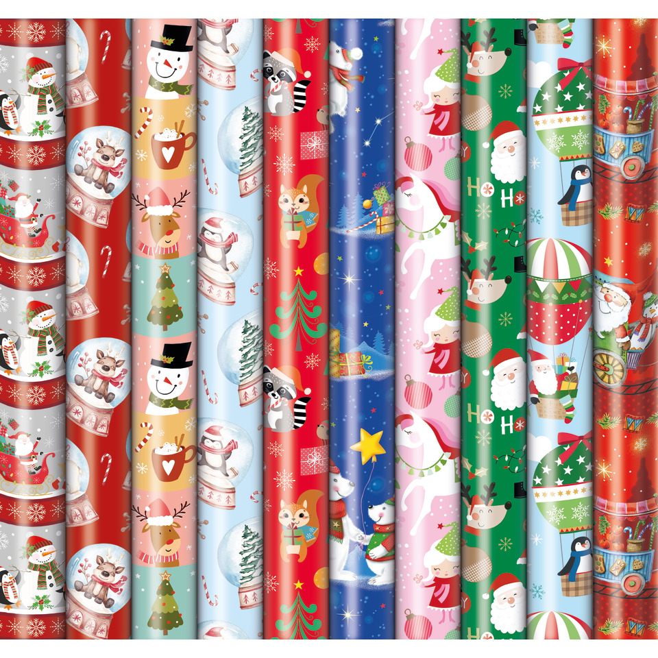 Weihnachtspapier, Geschenkpapier, Weihnachtsmotive, Rollenpapier, Muster