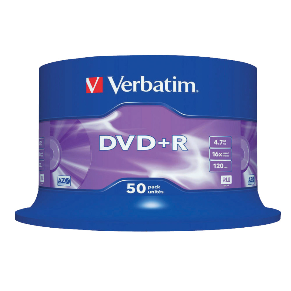DVD+R, Spulenrollen, Verbatim, 50er Pack, Dvd-r-Verpackung