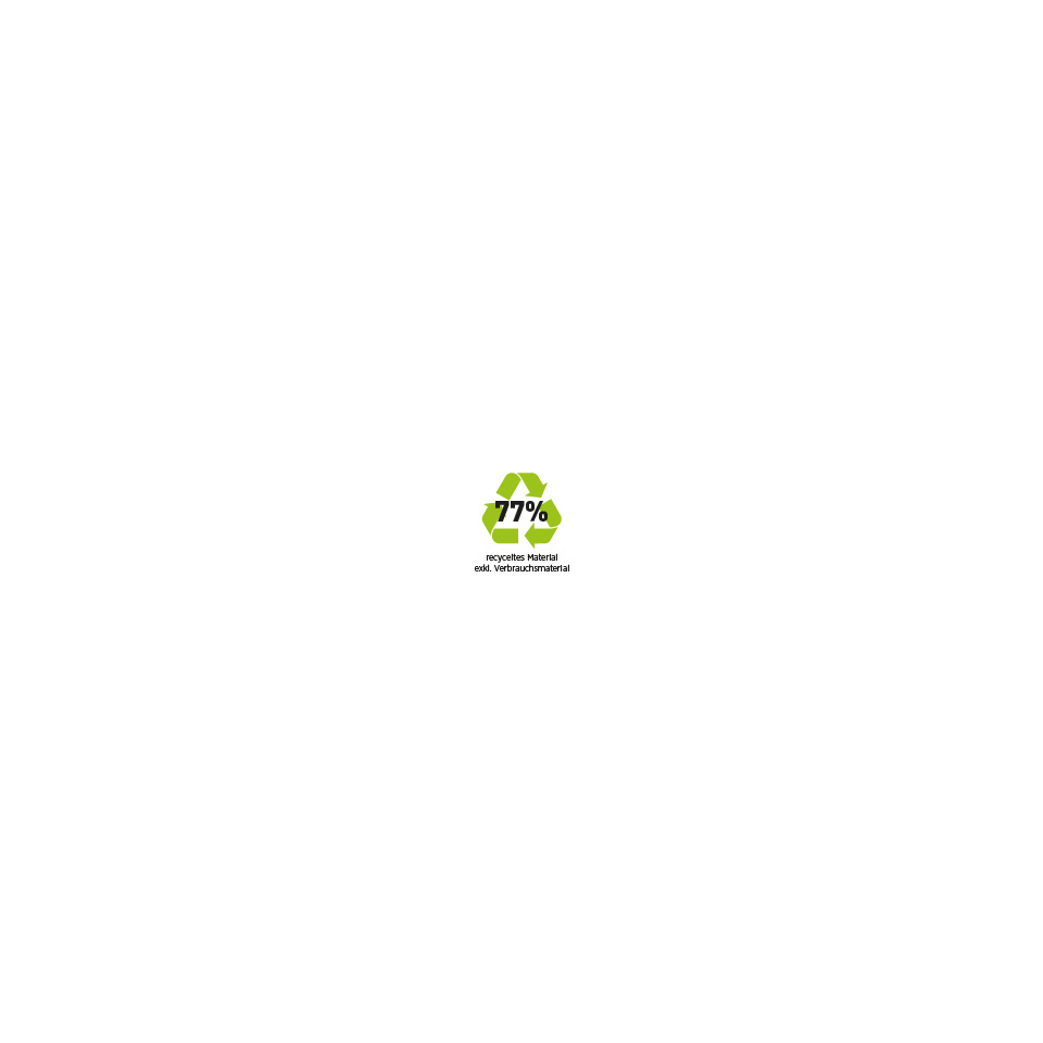 recycling symbol, 77%, grün, Material, exd. Verbrauchsmaterial