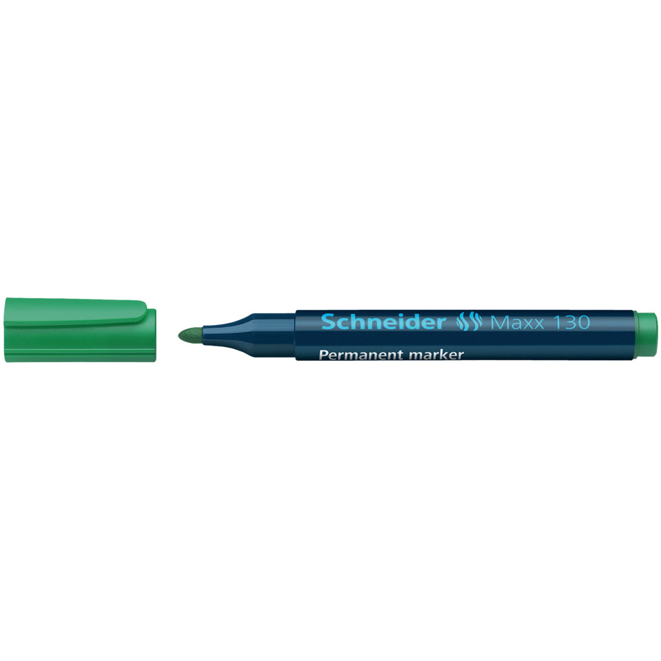 Marker, Permanent marker, Green cap, Blue body, Chisel tip