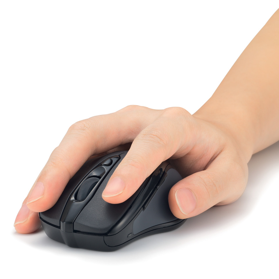 computer-mouse, wireless-mouse, hand-held, ergonomic, black-mouse