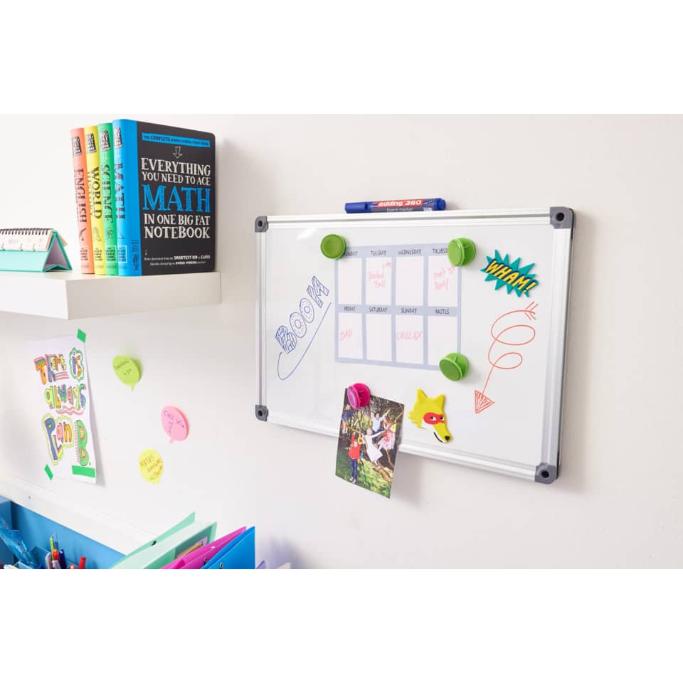 whiteboard, magnetic, calendar, markers, photo clip