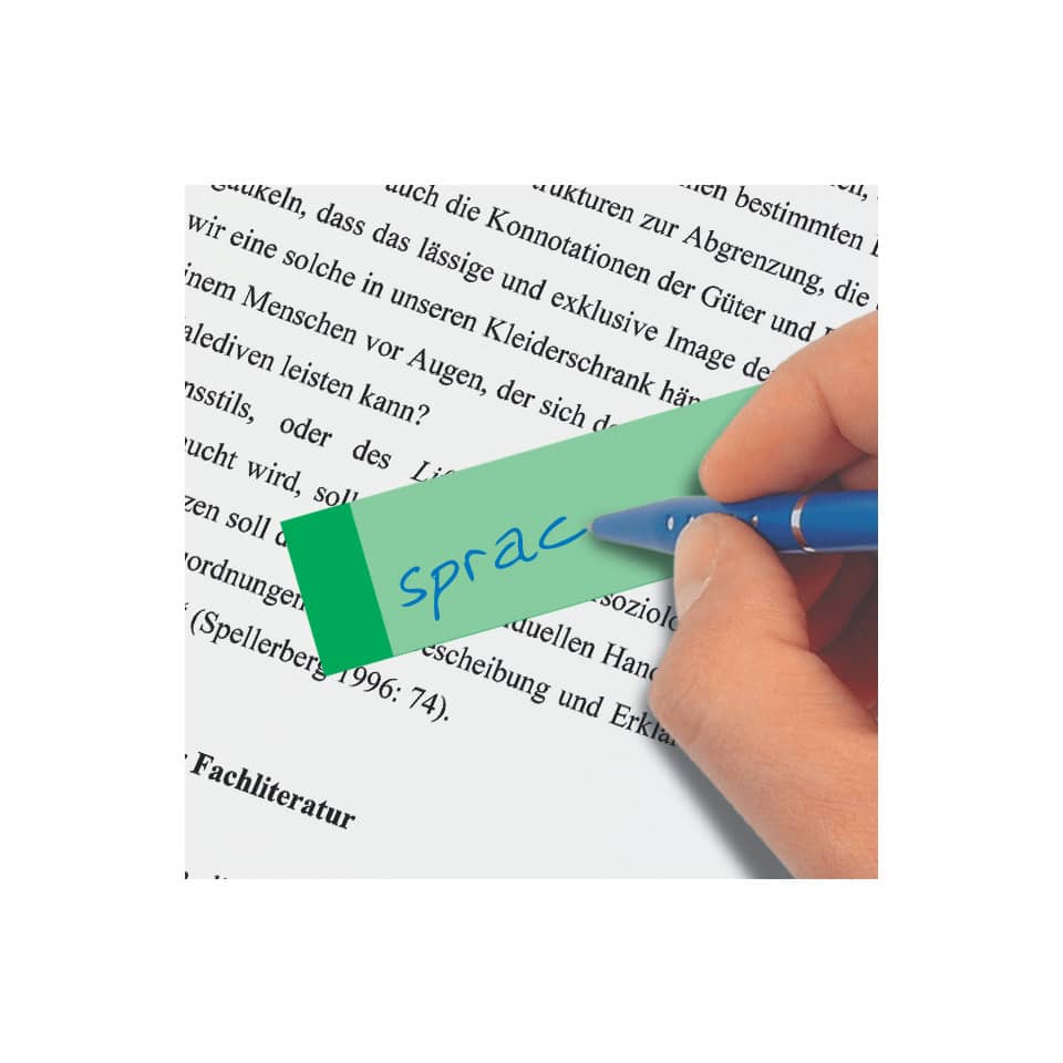Korrekturheft, Sprachmarker, Kugelschreiber, Klebezettel, Sprachübung