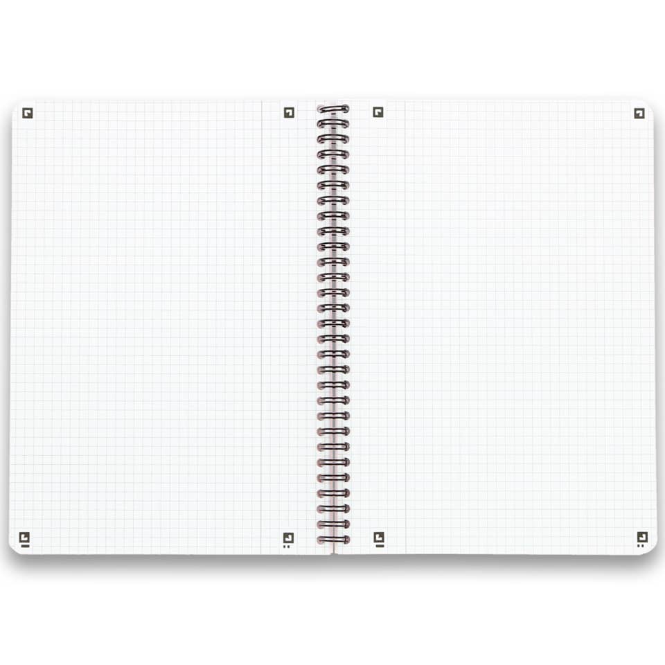 Notizbuch, Spiralbindung, Gitterpapier, Leeres Notizheft, Faltbares zweiseitig