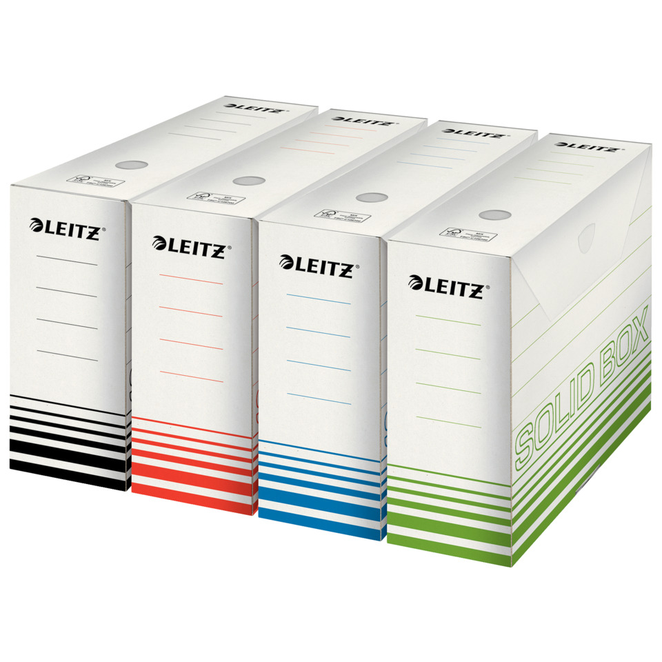 Hochglanzbox, Kopierpapier, Leitz, Satzbox, Schwarz-Weiß-Design