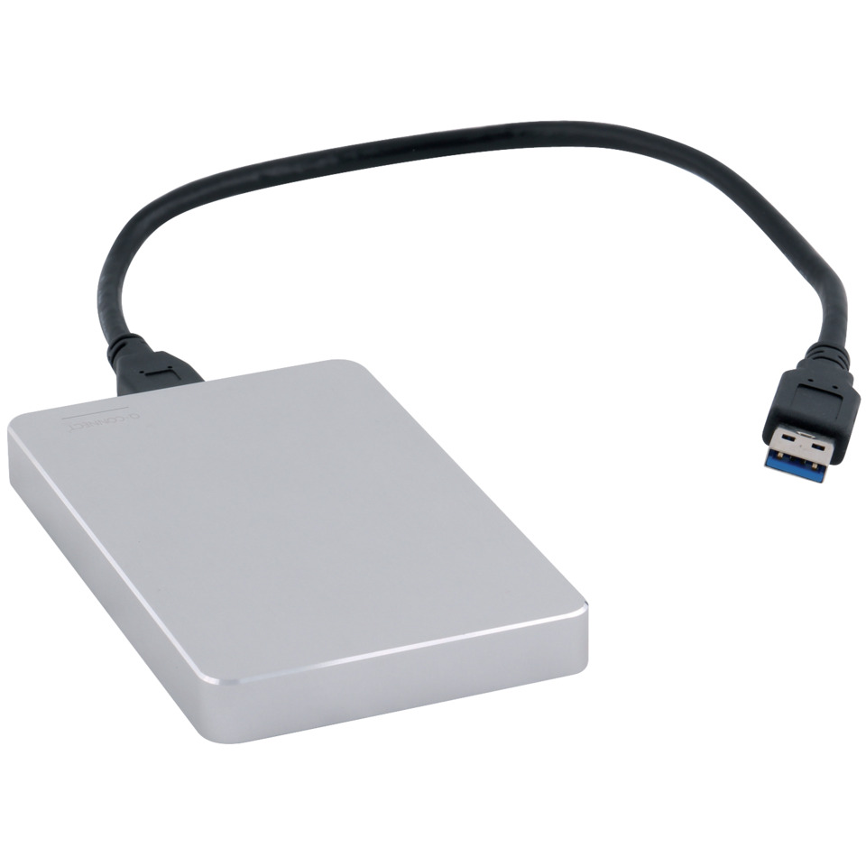 externer USB-C SSD, USB 3.0 Adapter, externes Laufwerk, SSD Gehäuse, silbernes Gehäuse