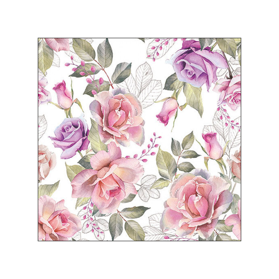 Blumenmuster, Rosen, Blätter, Blüten, Florales Muster