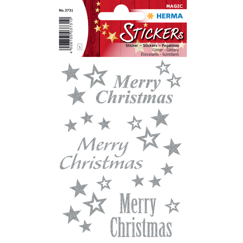 glitzer, Aufkleber, Stern, Frohe Weihnachten, Silber