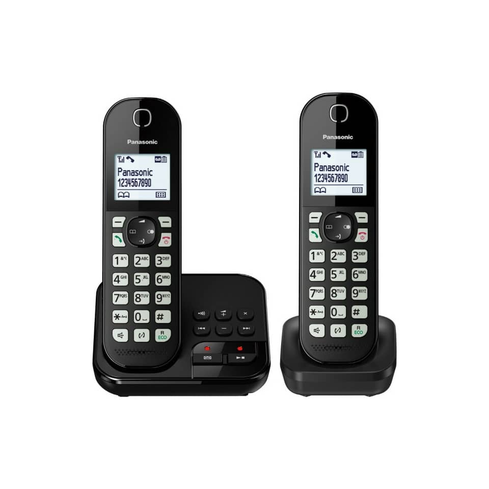 DECT, Telefonset, Kabellos, Anrufanlage, Schwarz
