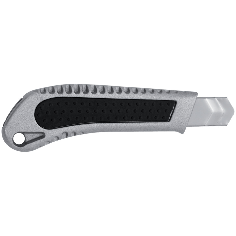 Utility knife, Abbrechmesser, ausziehbare Klinge, Metallgriff, schwarze Grifffläche