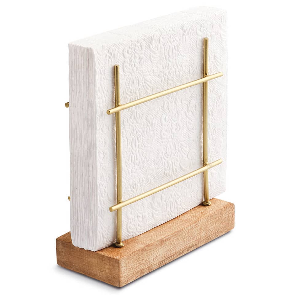 Kunststoffplatte, Bügelstab-Gitter, Goldfarbene Stäbe, Holzsockel, Skulptur-Display