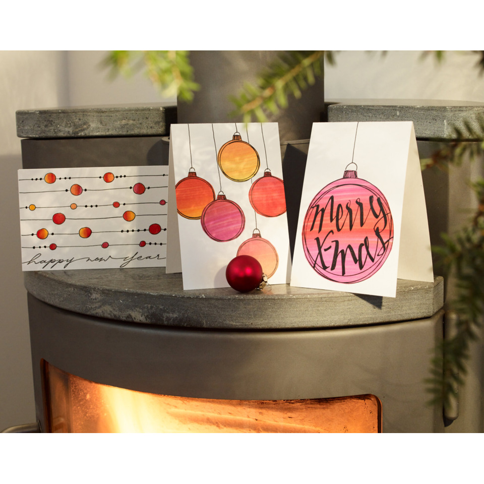 Weihnachtskarten, Karten, Weihnachten, Ornament, Geschenkset
