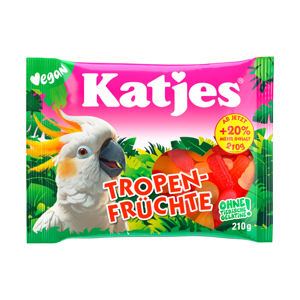Vegan, Katzenleckerlis, Fruchtgummi, Tropenfrüchte, 210 g