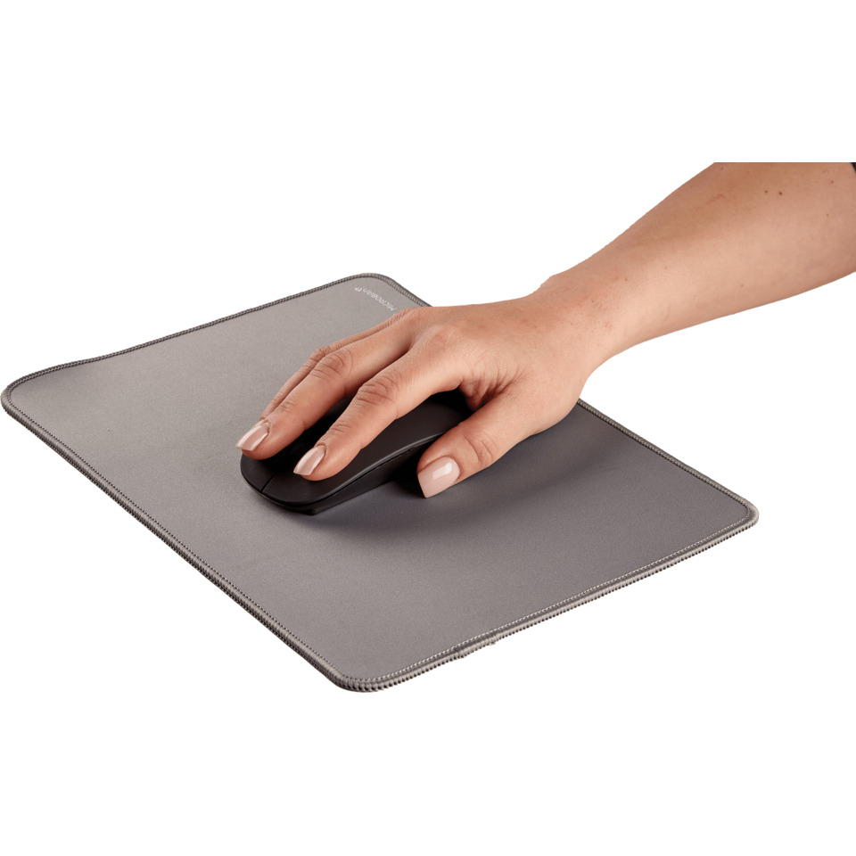 Mauspad, Schwarz, Glatter Oberfl1e, Graues Material, Optischer Sensor
