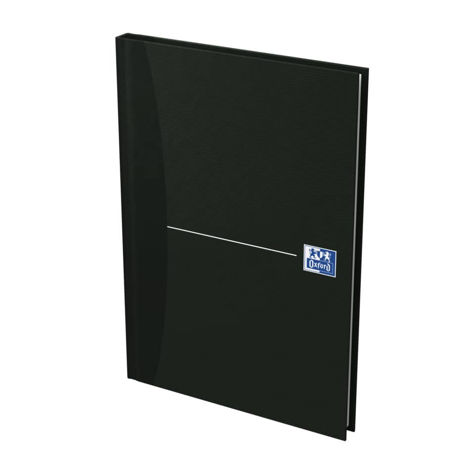 Notizbuch, A4, Hardcover, Schwarz, Oxford-Logo