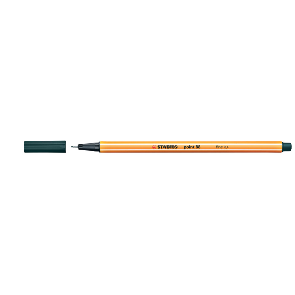 feiner liner, oranger Stift, punkt 88, Metalltipp, Kappe ab