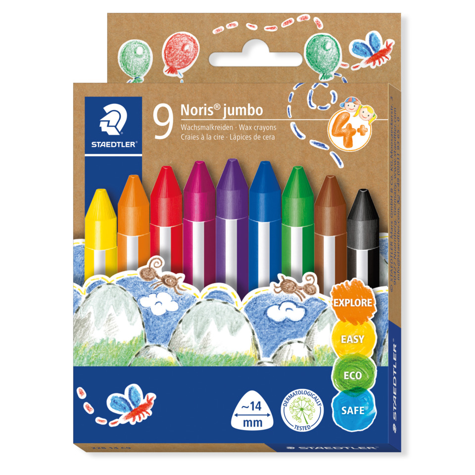 Wachsmalstifte, Farbige Stifte, Kunstset, Kinderzeichnung, 9er/12er Pack
