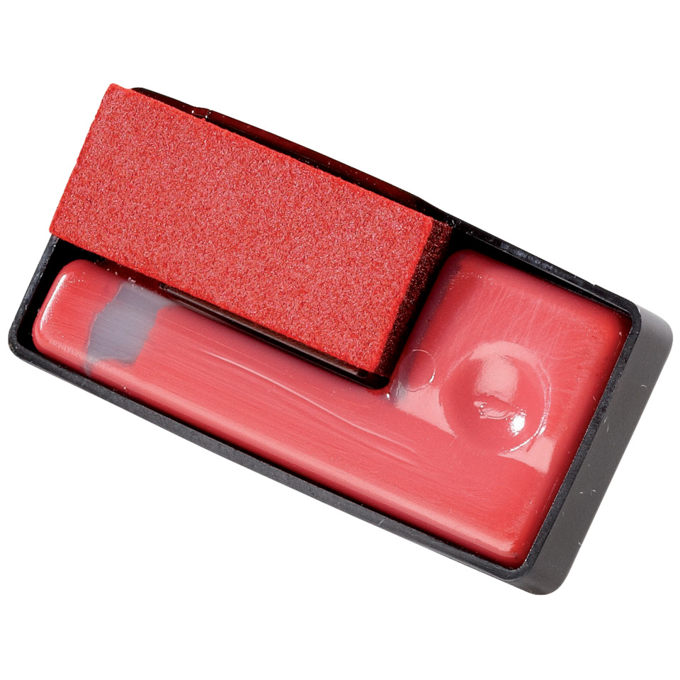 Gummi-Stempel, Stempel, Tintenpad, Rot, Pad und Applikator