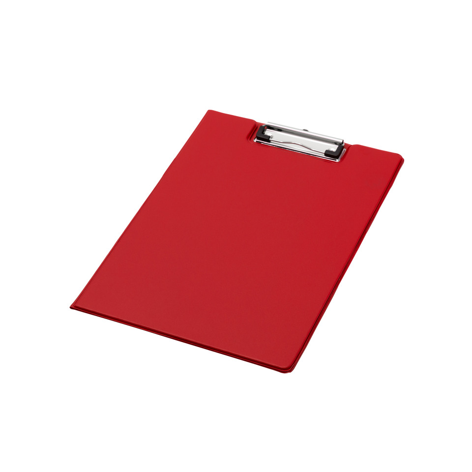 Clipboard, Clipboard rot, Metallklemme, Flache rote Oberfläche, Büro-Accessoire