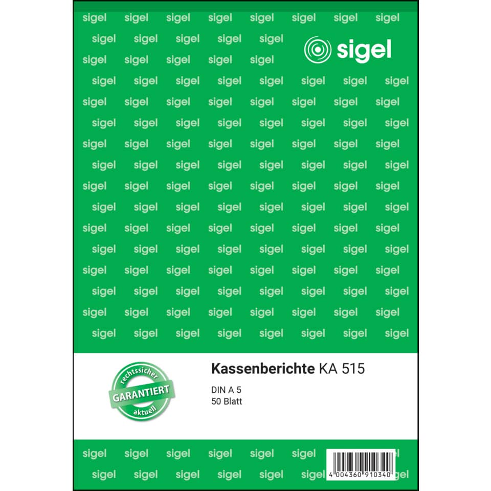 kassenbericht, ka 515, din a5, 50 blatt, papier