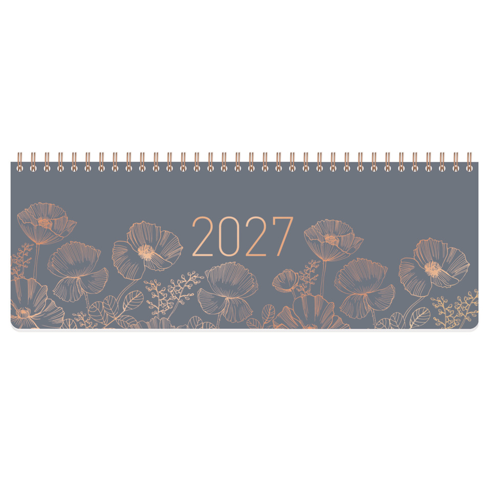 kalender, wandkalender, 2027, blumenmuster, spiraeengeblümt