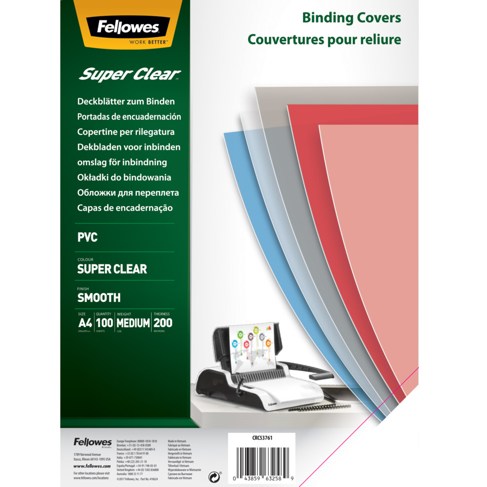 PVC, Binding covers, A4, Slim, Smooth