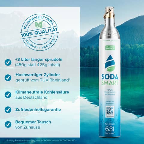 Starter-Set CO² Zylinder Kohlensäure   Füllung 450g SodaSmart K