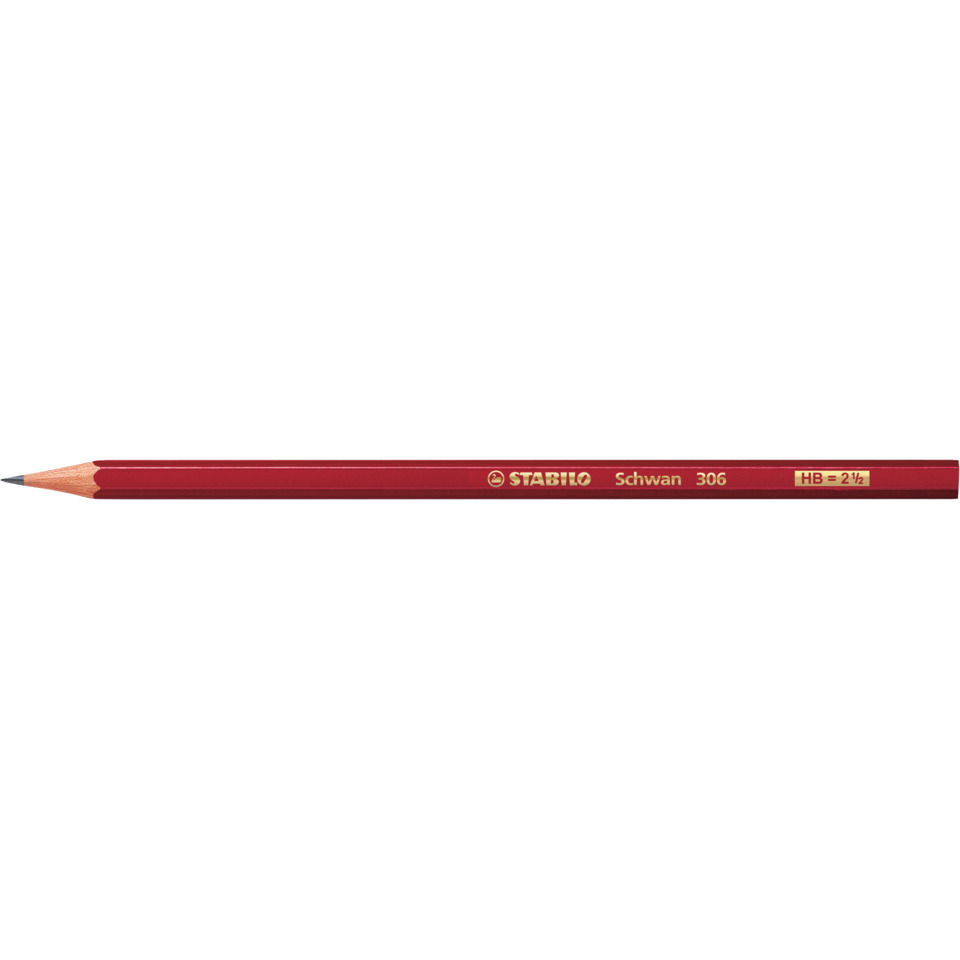 Bleistift, Roter Bleistift, HB 2 1/2, Holzbleistift, Schwan 306